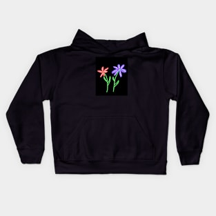 Neon Flowers Kids Hoodie